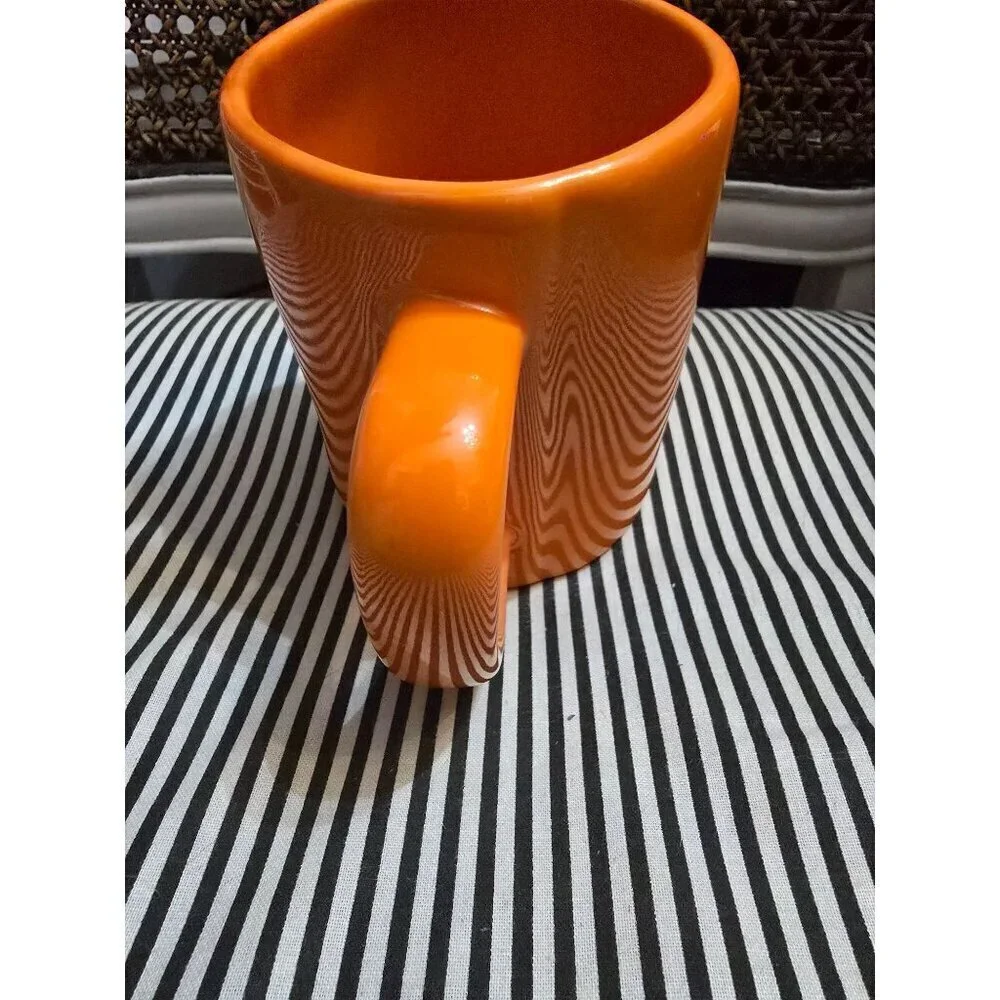 Rae Dunn Artisan Orange Halloween Jack-O-Lantern Pumpkin Face Mug